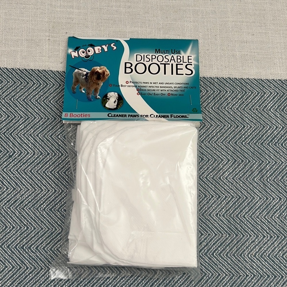 Disposable dog booties.